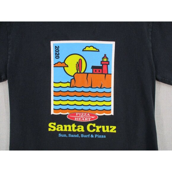Santa Cruz Pizza My Heart 2020 Black T-Shirt S By Port & Company - Picture 2 of 9